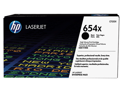 Picture of HP 654X High Yield Black Original LaserJet Toner Cartridge